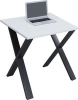 Schreibtisch "Lona" 80x80 X-Fußgestell Weiß/Schwarz
