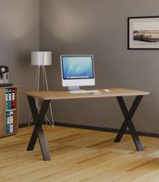 Schreibtisch "Lona" 110x50 X-Fußgestell Sonoma-Eiche/Schwarz