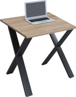 Schreibtisch "Lona" 80x50 X-Fußgestell Sonoma-Eiche/Schwarz