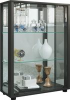 Standvitrine "Sintalo" mit Spiegel Schwarz