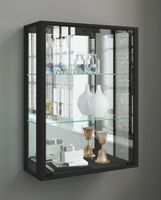 Wandvitrine "Udina" mit Spiegel Schwarz