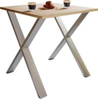 Esstisch "Xona" 80x80 X-Fußgestell Sonoma-Eiche/Silber