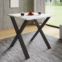 Esstisch "Xona" 80x50 X-Fußgestell Weiß/Schwarz