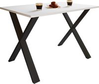 Esstisch "Xona" 140x80 X-Fußgestell Weiß/Schwarz