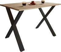 Esstisch "Xona" 140x50 X-Fußgestell Sonoma-Eiche/Schwarz