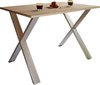 Esstisch "Xona" 110x80 X-Fußgestell Sonoma-Eiche/Silber