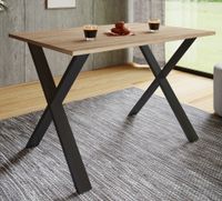 Esstisch "Xona" 110x50 X-Fußgestell Sonoma-Eiche/Schwarz