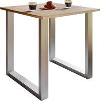 Esstisch "Xona" 80x80 U-Fußgestell Sonoma-Eiche/Silber