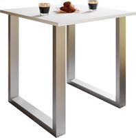 Esstisch "Xona" 80x50 U-Fußgestell Weiß/Silber