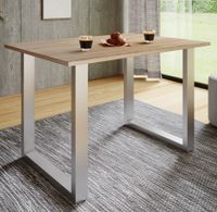 Esstisch "Xona" 110x80 U-Fußgestell Sonoma-Eiche/Silber