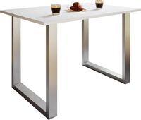 Esstisch "Xona" 110x80 U-Fußgestell Weiß/Silber