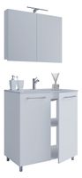 3-tlg. Stand-Waschplatz "Badinos 2 Türen" 60cm | Mit Spiegelschrank Weiß