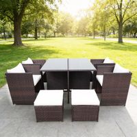 22tlg. Polyrattan-Sitzgruppe Gartenmöbel Rattan-Set