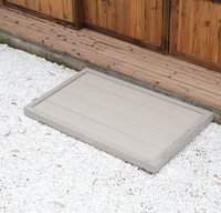 WPC Outdoor-Bodenelement für Solarduschen & Poolleitern, ca. 101 x 63 x 5,5 cm - Lichtgrau