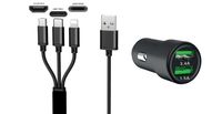 Dual USB Auto Ladegerät 3IN1 12/24V / 1,5A-3,4A