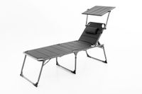 Komfort-Sonnenliege inkl. Kissen gepolstert aus Aluminium, ca. 203 x 67,5 x 48 cm - Schwarz