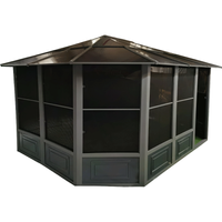 Aluminium Wintergarten Pavillon, aus Aluminium ca. 619 x 411 x 280 cm - Anthrazit