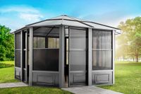 Aluminium Wintergarten Pavillon, aus Aluminium ca. 619 x 411 x 280 cm - Anthrazit
