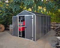Gerätehaus Rubicon 6x12 Alu Grau 185x379cm