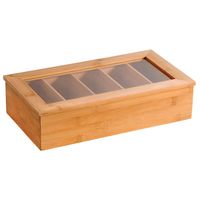 Bambus Teebox mit 5 Fächern