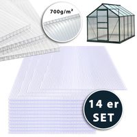 14er-Set Hohlkammerstegplatten- Polycarbonat, je ca. 118 x 58 cm