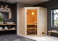 Sauna "Rysum" SET naturbelassen mit Ofen 3,6 kW integr. Strg.