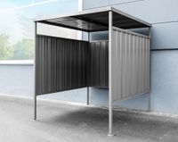 Fahrrad- und Raucherunterstand aus pulverbeschichtetem Stahl, ca. 203 x 180 x 210 cm - Anthrazit