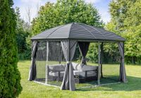 Garten Pavillon "Bosco" aus Aluminium, ca. 300 x 400 x 285 cm - Anthrazit