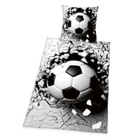 3D Fußball Bettwäsche Größe 80x80 + 135x200 cm
