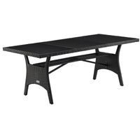 Gartentisch Takeo Polyrattan WPC Tischplatte 190x90x74cm schwarz