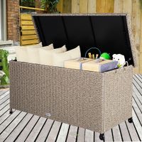 Auflagenbox Polyrattan 122x61x56cm creme