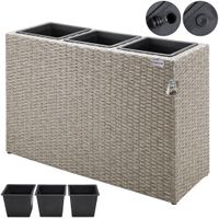 Blumenkasten Polyrattan 83x60x30,5cm 3er Set creme