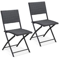 Polyrattan Klappstuhl Rom 2er Set schwarz
