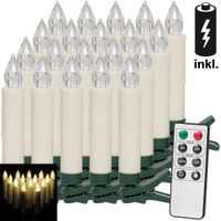 Weihnachtsbaumkerze inkl Fernbedienung und Batterien 20er Set 10,5x1,5cm warmweiß