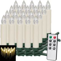 Weihnachtsbaumkerze inkl Fernbedienung 20er Set 10,5x1,5cm warmweiß