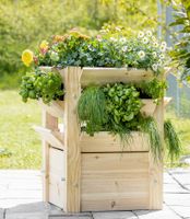 Hochbeet XL aus Naturholz, ca. 90 x 65 x 73 cm - Natur