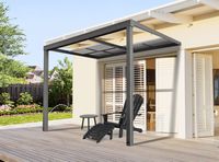 Terrassenüberdachung Veranda Slide-roof aus Aluminium, ca.3 x 3 m - Anthrazit