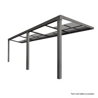 Terrassenüberdachung Veranda Slide-roof aus Aluminium, ca. 3 x 3 m - Anthrazit