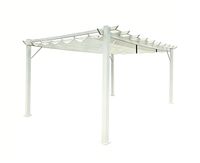 Chillroi Pavillon "Pergola" aus Aluminium, ca. 350 x 505 x 236 cm – Grau-Weiß