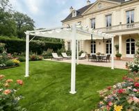 Chillroi Pavillon "Pergola" aus Aluminium, ca. 350 x 505 x 236 cm – Grau-Weiß