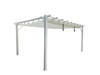 Pavillon "Pergola" aus Aluminium,, ca. 350 x 350 x 236 cm – Grau/Weiß
