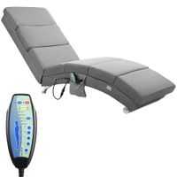 Relaxliege London Grau mit Massage- & Heizfunktion