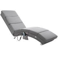Relaxliege London Grau mit Massage- & Heizfunktion