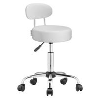 Casaria Rollhocker Weiß 360° drehbar mit Rückenlehne