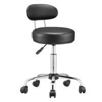 Casaria Rollhocker Schwarz 360° drehbar mit Rückenlehne