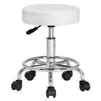 Casaria Rollhocker Kunstleder Weiß 360° drehbar Fußablage