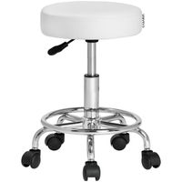 Casaria Rollhocker Kunstleder Weiß 360° drehbar Fußablage