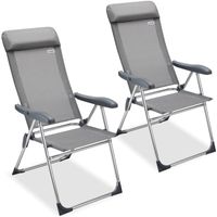 Casaria Gartenstuhl 2er-Set Grau Alu klappbar