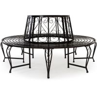 Casaria Baumbank Bree Schwarz Metall Ø160cm