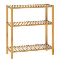 Casaria Standregal Badregal Bambus mit 3 Ablagen 66x58x26cm